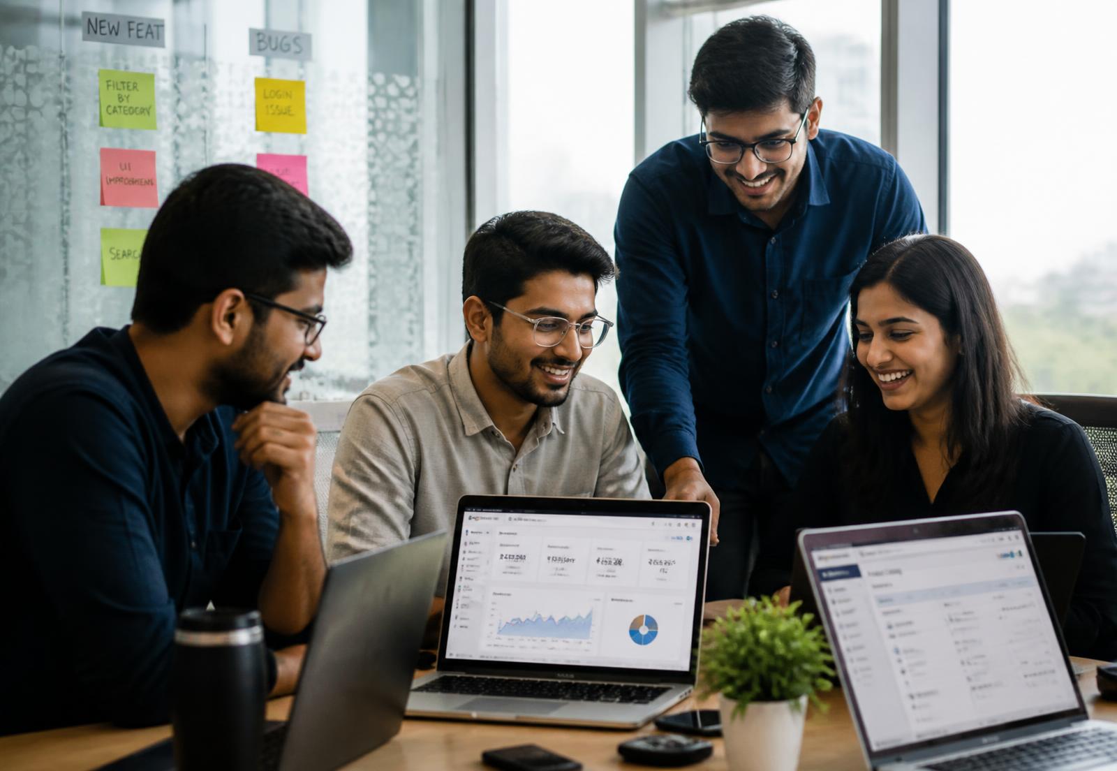 Absolute Ecomm Solutions team managing marketplace accounts at their Delhi NCR office